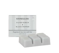 Stoneglow Modern Classics Collection - Silver Birch & Black Pepper Soy Wax Melt Bar Grey