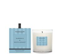 Stoneglow Modern Classics - Gardenia & White Muguet - Scented Candle - Boxed Tumbler (90 x 80mm) Blue Candle, White Roses, Sunny Muguet, Musk