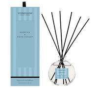 Stoneglow Modern Classics Gardenia & White Muguet Scented Reed Diffuser 120ml with White Rose & Musk, 12 Rattan Reed Diffuser Sticks, Lasts 10 Weeks, Refillable Home Fragrance