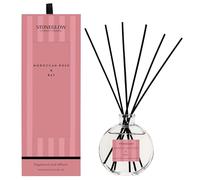 Stoneglow Modern Classics Moroccan Rose & Bay Scented Reed Diffuser 120ml with Raspberry & Berry Notes, 12 Rattan Reed Diffuser Sticks, Lasts 10 Weeks, Refillable Home Fragrance