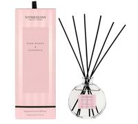 Stoneglow Modern Classics Pink Peony & Gardenia Scented Reed Diffuser 120ml with Citron, Peach & Jasmine, 12 Rattan Reed Diffuser Sticks, Lasts 10 Weeks, Refillable & Reusable Home Fragrance