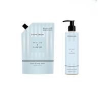 Stoneglow Modern Classics - Sea Salt & Oakmoss - Scented Hand & Body Wash 250ml & Scented Hand & Body Wash Refill 500ml Giftset Bundle