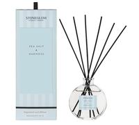 Stoneglow Modern Classics Sea Salt & Oakmoss Scented Reed Diffuser 120ml with 12 Rattan Reed Diffuser Sticks - Fragranced Home Air Freshener, Lasts 10 Weeks, Refillable Fragrance, Made In The UK
