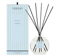 Stoneglow Modern Classics Sea Salt & Oakmoss Scented Reed Diffuser 460ml with 12 Rattan Reed Diffuser Sticks - Fragranced Home Air Freshener, Lasts 32 Weeks, Refillable Fragrance, Made In The UK