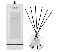 Stoneglow Modern Classics Silver Birch & Black Pepper Scented Reed Diffuser 120ml with Rosemary, Cognac & Patchouli, 12 Rattan Reed Diffuser Sticks, Lasts 10 Weeks, Refillable Home Fragrance