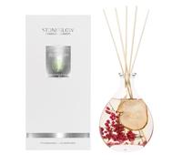 Stoneglow Nature's Gift Apple & Pear Blossom Scented Reed Diffuser 180ml, Lasts 14 Weeks, 12 Rattan Reed Diffuser Sticks, Refillable, Premium Air Freshener for Home, Apple Blossom, Rose & Citrus Notes