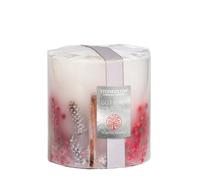 Stoneglow Nature's Gift Collection - Goji Berry & Rose Inclusion Pillar Scented Candle - Pink