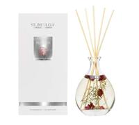 Stoneglow Nature's Gift Red Rose Scented Reed Diffuser 180ml, Lasts 14 Weeks, 12 Rattan Reed Diffuser Sticks, Refillable & Reusable, Premium Air Freshener, Rose, Geranium & Musk Notes