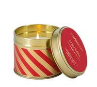 Stoneglow Seasonal Collection - Cosy Vibes - Nutmeg, Ginger & Spice - Scented Candle Tin of Nutmeg, Ginger, Spice, Cedar, Sandalwood, Seasonal Gift, Red & Gold, 135 Grams, 78 x 75mm