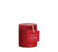 Stoneglow Seasonal Collection - Cosy Vibes - Nutmeg, Ginger & Spice Scented Short Pillar Red