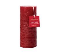 Stoneglow Seasonal Collection - Cosy Vibes - Nutmeg, Ginger & Spice Scented Tall Pillar - Red