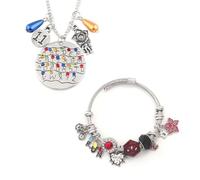 STONEGLOW Stranger Necklace Charm Bracelet Set， Personalized Jewelry Gift for Women Men