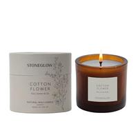 Stoneglow The Walled Garden Collection - Cotton Flower - Rose | Jasmine | Lily - Scented Natural Wax Candle Tumbler 79 x 89mm (Grey)