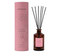 Stoneglow The Walled Garden Sunset Jasmine Scented Reed Diffuser 160ml - Jasmine, Rose & Neroli Fragrance, Lasts 12 Weeks, 12 Rattan Reed Diffuser Sticks, Refillable Air Freshener for Home