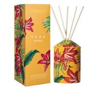 Stoneglow Urban Botanics Yuzu Mango Ceramic Scented Reed Diffuser 200ml - Spun Brown Sugar, Ginger & Peach Apple Blossom, Lasts 16 Weeks, 10 Reed Diffuser Sticks, Refillable & Reusable Air Freshener