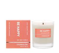 Stoneglow Wellbeing Collection - Be Happy 220 Grams Scented Candle - Lemon, Bergamot, Myrrh (Orange)