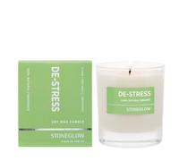 Stoneglow Wellbeing Collection - De-Stress 220 Grams Scented Candle - Ylang, Patchouli, Bergamot (Green)