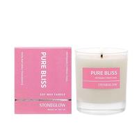 Stoneglow Wellbeing Collection - Pure Bliss 220 Grams Scented Candle - Petitgrain, Cypress, Basil (Pink)