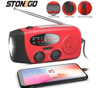 STONEGO Multifunctional FM Radio Outdoor Emergency Hand-crank Generator Solar Mobile Phone Charging Lighting Table Lamp