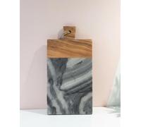 StoneGrain Grey Marble and Acacia Wood Charcuterie Board - 45 x 23 cm - Handcrafted Serving Platter for Cheese, Meats and Appetisers - Elegant Kitchen and Dining Accessory