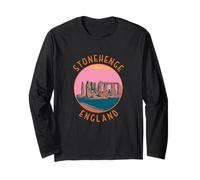 Stonehenge England Retro Landmark Distressed Circle Long Sleeve T-Shirt