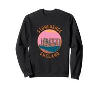 Stonehenge England Retro Landmark Distressed Circle Sweatshirt