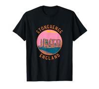 Stonehenge England Retro Landmark Distressed Circle T-Shirt