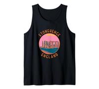 Stonehenge England Retro Landmark Distressed Circle Tank Top