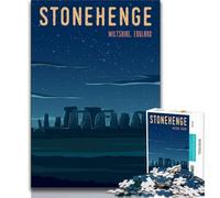 Stonehenge Jigsaw Puzzles for Teenagers 1000 Piece,Challenging Game And Family Play with Fully Interlocking Randomly Shaped Pieces 38x26cm