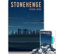 Stonehenge JigsawPuzzle 1000 Pieces for Teenagers,Stress Reliever Difficult Challenge Unique Home Decor And Gifts 38x26cm