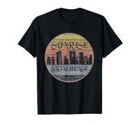 Stonehenge Retro Stripey Sunrise True Retro Funny T-Shirt