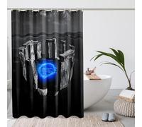 Stonehenge Shower Curtain, Artistic Black White Ancient Monument Design for Bathroom Decor, Spring Summer Modern Mystical Waterproof Fabric Shower Curtain Set with Hooks 72x78 Inch
