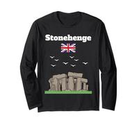 Stonehenge souvenir mysterious prehistoric monument UK flag Long Sleeve T-Shirt