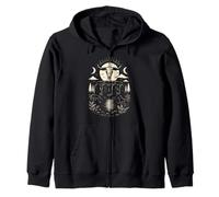 Stonehenge Standing Stones Moon Phases Folk Art Nature Zip Hoodie