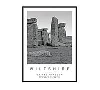 stonehenge Travel Print Wiltshire Wall art Black and white Poster A4 Print only 21 X 29.7cm (8.3x11.7inch)