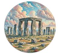 Stonehenge, UK 1000 Pieces Jigsaw Puzzle 12 Years And Up Round Puzzle Impossible Hard Challenging for Adults Family Game Stress Reliever Expert Skill Level 1000pcs (67.5x67.5cm)