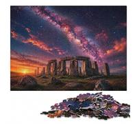 Stonehenge Under The Milky Way Wooden Jigsaw Puzzle, Gift for Adults | Adult Jigsaw Puzzle - border-first or section-first building options on weekends.