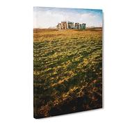 Stonehenge Wiltshire England In Abstract Modern Canvas Wall Art Print Ready to Hang, Framed Picture for Living Room Bedroom Home Office Décor, 24x16 Inch (60x40 cm)