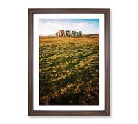 Stonehenge Wiltshire England In Abstract Modern Framed Print | A3 Walnut Framed Wall Art | Ready to Hang | Abstract Fantasy Picture | Living Room Bedroom Lounge Office