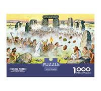 Stonehenge's Summer Solstice Sunrise Ceremony Wooden Jigsaw Puzzle Waterproof 1000 Piece Puzzles for Adults Gifts Fun Educational Games