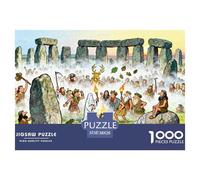 Stonehenge's Summer Solstice Sunrise Ceremony Wooden Jigsaw Puzzle Waterproof 1000 Piece Puzzles for Adults Fun Challenging Games