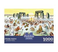 Stonehenge's Summer Solstice Sunrise Ceremony Wooden Jigsaw Puzzle Waterproof 1000 Piece Puzzles for Adults Fun Educational Games