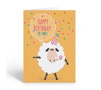 Stonehouse Collection Cute Lamb Birthday Card - “Happy Birthday to Ewe!” - Adorable Sheep Design - Blank Inside - Single Card with Envelope for Kids, Students & Animal Lovers (Funny Lamb)
