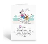 Stonehouse Collection Funny Easter Card, Sugar-Rushed Easter Bunny, First Day on the Job, Humorous Single Holiday Greeting - Made in the USA (Sugar High)