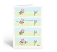 Stonehouse Collection Funny Tennis Note Card, Single Tennis Greeting Card and Envlepe, Slow Reflexes at the Net, Blank Inside, Made in the USA (Slow Reflex)