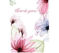 Stonehouse Collection Modern Floral Lily Pad Note Card, Single Pink Flowers Design Greeting Card with Envelope, Blank Insid,Made in USA - For Thank You Notes or Correspondence (Spring Flower)