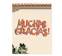 Stonehouse Collection Muchas Gracias Thank You Card, Mexican-Themed Blank Note Card, Premium Quality Paper, Blank Inside, Made in USA (Muchas Gracias)