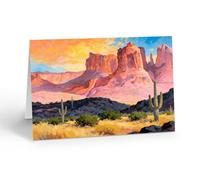 Stonehouse Collection Sedona Castle Rock Note Card with Envelope, Glossy Cardstock, Blank Interior, 5.5 x 4.25 Inch