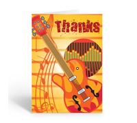 Stonehouse Collection Single Guitar Thank You Greeting Card - Single Card with Blank Interior for Personalized Notes - Perfect for Music Lovers, Gratitude, and Handwritten Messages (Guitar)