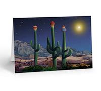 Stonehouse Collection Single Three Wise Men Christmas Card - Three Saguaro Cacti as the Three Wise Men - 5x7 Single Western Card with Envelope - Made in the USA (3 Wiseman Cactus)